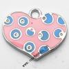 Zinc Alloy Enamel Pendant, Heart 22x18mm, Sold by PC