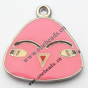 Zinc Alloy Enamel Pendant, 25x25mm, Sold by PC