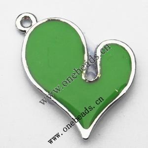 Zinc Alloy Enamel Pendant, Heart 21x27mm, Sold by PC