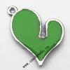 Zinc Alloy Enamel Pendant, Heart 21x27mm, Sold by PC