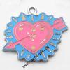 Zinc Alloy Enamel Pendant, Heart 32x27mm, Sold by PC