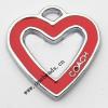 Zinc Alloy Enamel Pendant, Hollow Heart 20x20mm, Sold by PC