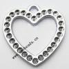 Zinc Alloy Enamel Pendant, Hollow Heart 28x28mm, Sold by PC