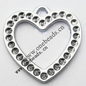 Zinc Alloy Enamel Pendant, Hollow Heart 28x28mm, Sold by PC