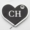 Zinc Alloy Enamel Pendant, Heart 25x22mm, Sold by PC