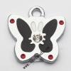 Zinc Alloy Enamel Pendant, Butterfly 20x20mm, Sold by PC