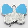 Zinc Alloy Enamel Pendant, Butterfly 20x16mm, Sold by PC