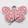 Zinc Alloy Enamel Pendant, Butterfly 25x16mm, Sold by PC