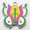 Zinc Alloy Enamel Pendant, Butterfly 25x27mm, Sold by PC