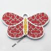 Zinc Alloy Enamel Pendant, Butterfly 37x23mm, Sold by PC