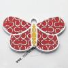 Zinc Alloy Enamel Pendant, Butterfly 37x23mm, Sold by PC