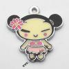 Zinc Alloy Enamel Pendant, Girl 37x28mm, Sold by PC