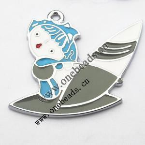 Zinc Alloy Enamel Pendant, 36x30mm, Sold by PC