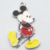 Zinc Alloy Enamel Pendant, Mickey Mouse 25x41mm, Sold by PC