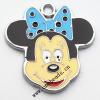 Zinc Alloy Enamel Pendant, Mickey Mouse Head 26x26mm, Sold by PC