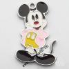 Zinc Alloy Enamel Pendant, Mickey Mouse 17x28mm, Sold by PC