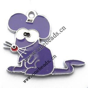 Zinc Alloy Enamel Pendant, Mice 33x25mm, Sold by PC