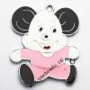 Zinc Alloy Enamel Pendant, Mickey Mouse Head 38x46mm, Sold by PC