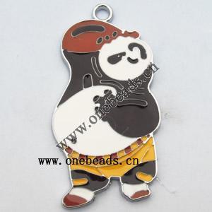 Zinc Alloy Enamel Pendant, Kung Fu Panda 28x54mm, Sold by PC