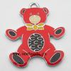 Zinc Alloy Enamel Pendant, Bear 40x40mm, Sold by PC