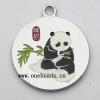 Zinc Alloy Enamel Pendant, Flat Round Panda 23x26mm, Sold by PC