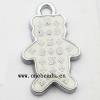 Zinc Alloy Enamel Pendant, Bear 15x25mm, Sold by PC