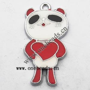 Zinc Alloy Enamel Pendant, Cartoon Animal 14x28mm, Sold by PC