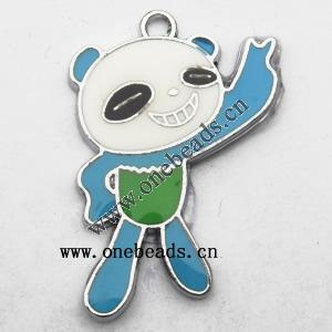 Zinc Alloy Enamel Pendant, Cartoon Animal 18x27mm, Sold by PC