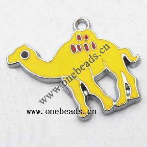 Zinc Alloy Enamel Pendant, Camel 26x20mm, Sold by PC