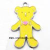 Zinc Alloy Enamel Pendant, Bear 15x26mm, Sold by PC