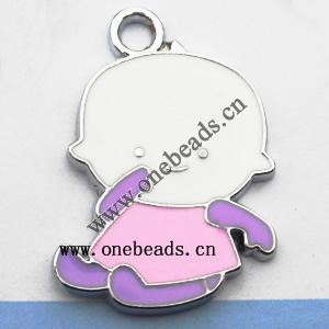 Zinc Alloy Enamel Pendant, 18x26mm, Sold by PC