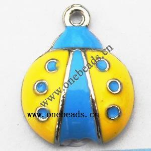 Zinc Alloy Enamel Pendant, Insects 14x18mm, Sold by PC