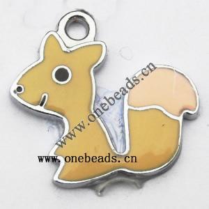 Zinc Alloy Enamel Pendant, Animal 24x33mm, Sold by PC