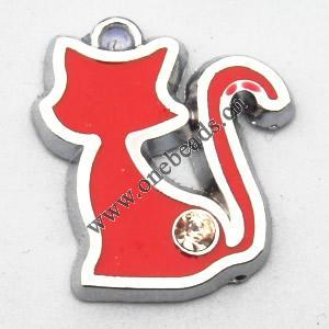 Zinc Alloy Enamel Pendant, Animal 20x23mm, Sold by PC