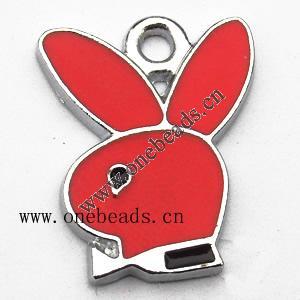 Zinc Alloy Enamel Pendant, Animal Head 18x22mm, Sold by PC