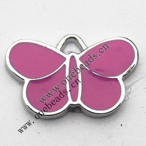 Zinc Alloy Enamel Pendant, Butterfly 20x13mm, Sold by PC