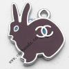 Zinc Alloy Enamel Pendant, Rabbit 19x24mm, Sold by PC