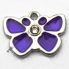 Zinc Alloy Enamel Pendant, Butterfly 20x15mm, Sold by PC