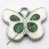 Zinc Alloy Enamel Pendant, Butterfly 20x16mm, Sold by PC