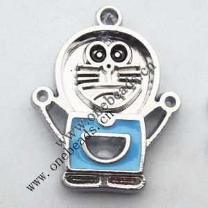 Zinc Alloy Enamel Pendant, Cartoon Animal 21x26mm, Sold by PC