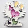 Zinc Alloy Enamel Pendant, Cartoon Animal 17x26mm, Sold by PC