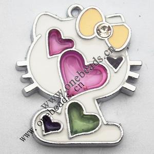 Zinc Alloy Enamel Pendant, Cartoon Animal 17x26mm, Sold by PC