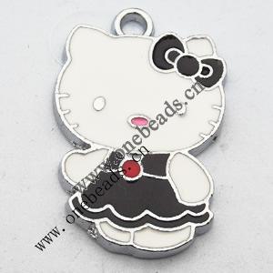 Zinc Alloy Enamel Pendant, Cartoon Animal 17x26mm, Sold by PC