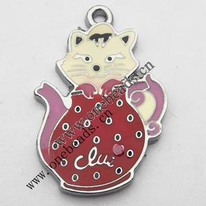 Zinc Alloy Enamel Pendant, Cartoon Animal 20x30mm, Sold by PC