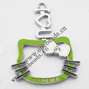 Zinc Alloy Enamel Pendant, 39x52mm, Sold by PC