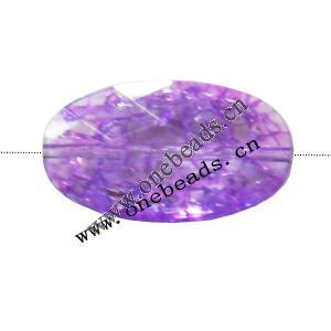 Crackle Acrylic Beads, Faceted Flat Oval 20x35mm, Sold by bag  