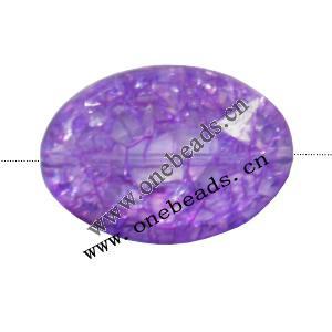 Crackle Acrylic Beads, Faceted Flat Oval 27x37mm, Sold by bag  