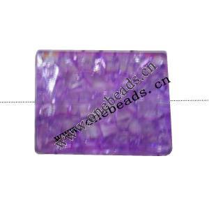 Crackle Acrylic Beads, Faceted Rectangular 25x33mm, Sold by bag 