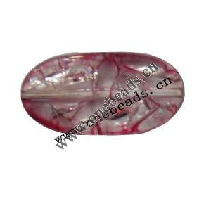 Crackle Acrylic Beads, Faceted Flat Oval 15x30mm, Sold by bag 