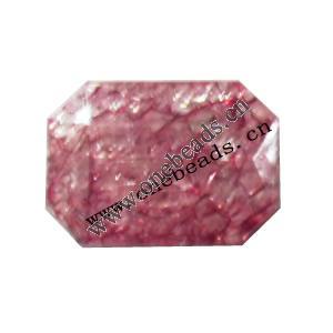 Crackle Acrylic Beads, Faceted Rectangular 19x26mm, Sold by bag 